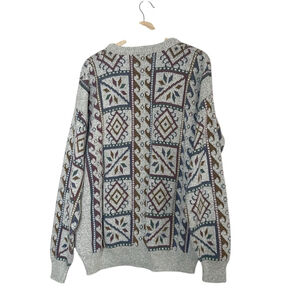 Vintage 90s abstract Aztec cotton sweater